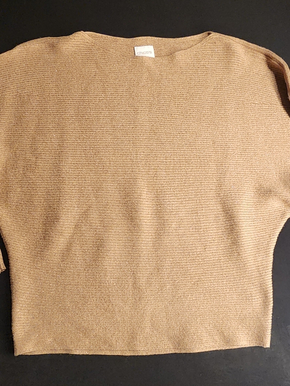 Chico's Women's Crewneck Knit Sweater in Camel
